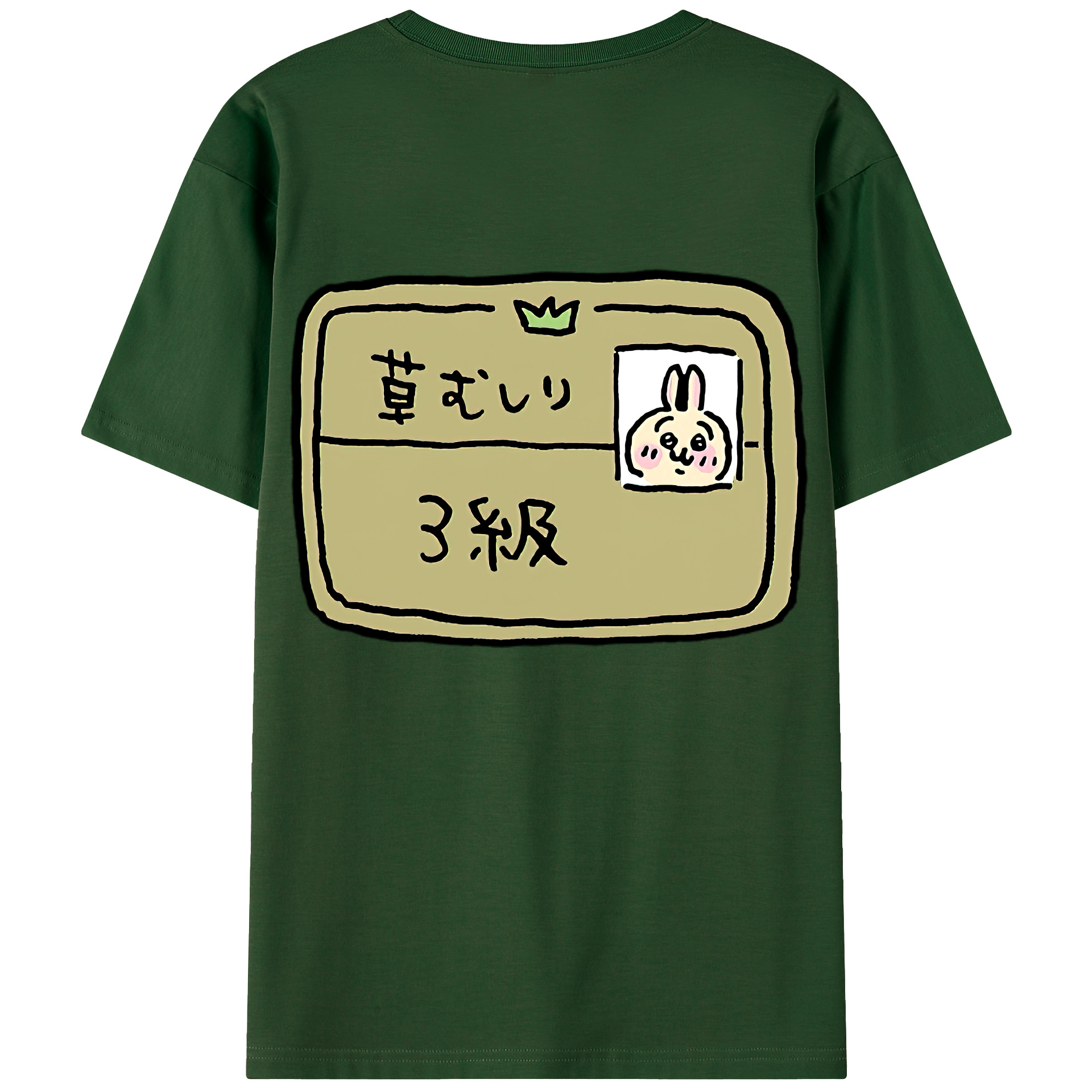（画像用） ちいかわ うさぎ Chii-kawa usagi 綿100％半袖Tシャツ（背面プリント）
